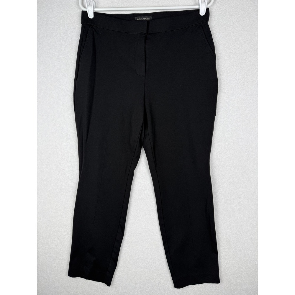 Banana Republic Sloan Skinny Ankle Pants Womens 8 Black Stretch Dress Trousers